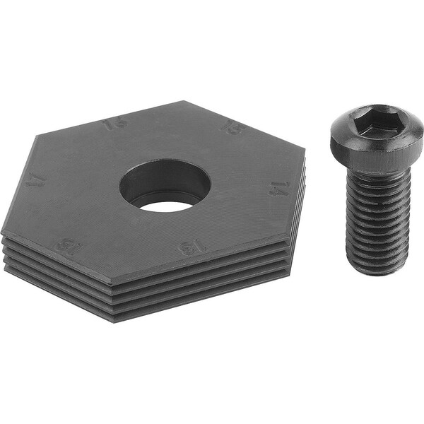 Chock Clamp Hexagon D=M12, Form:B Mild Steel, Variable